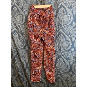 Rue 21 Paisley Front Tie Pants with Pockets Size Medium